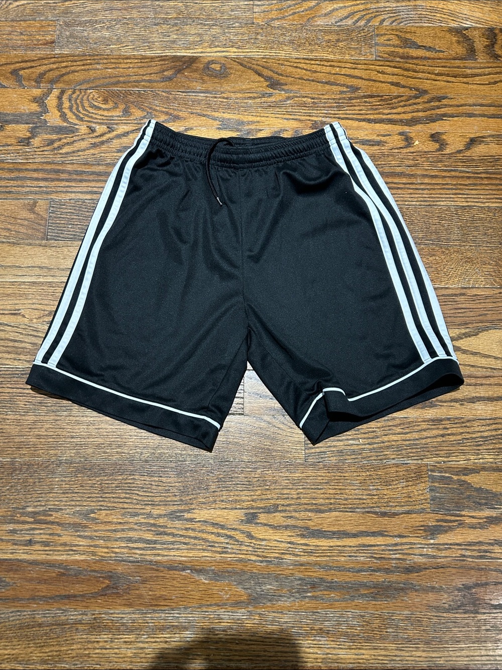adidas Black Shorts with White Triple Stripes